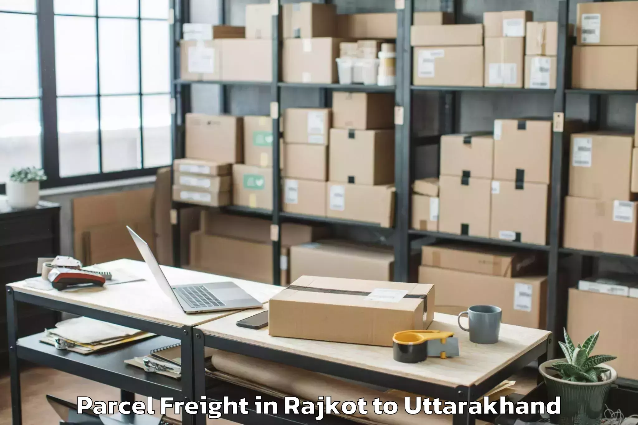 Rajkot to Uttarakhand Aawasiya Vishwavid Parcel Freight